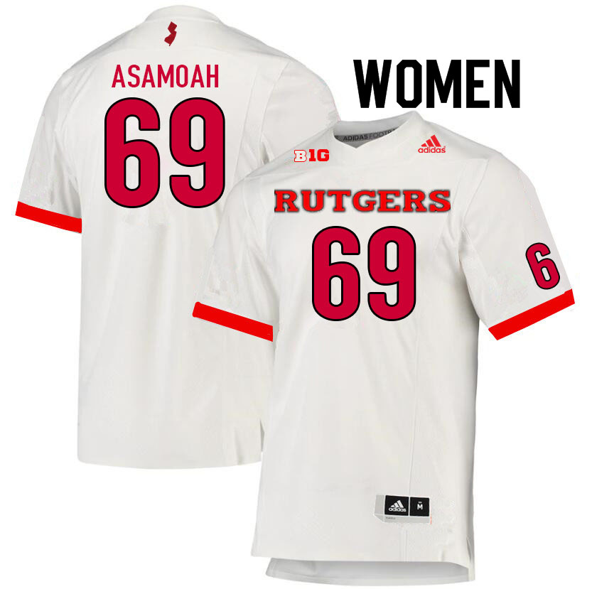 Women #69 Kwabena Asamoah Rutgers Scarlet Knights College Football Jerseys Sale-White - Click Image to Close